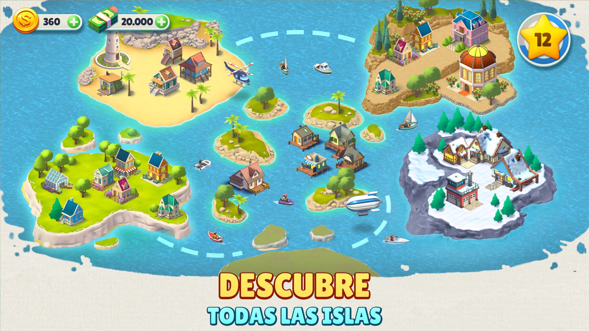 Captura de pantalla de Cosy Town: juego de construcción y exploración