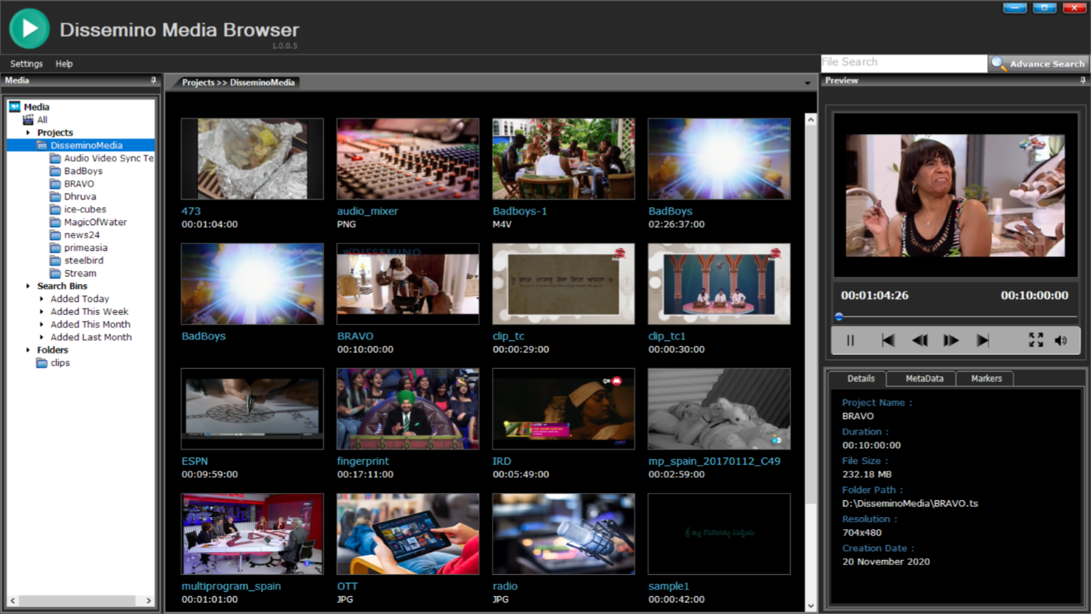 Captura de pantalla de Media Browser