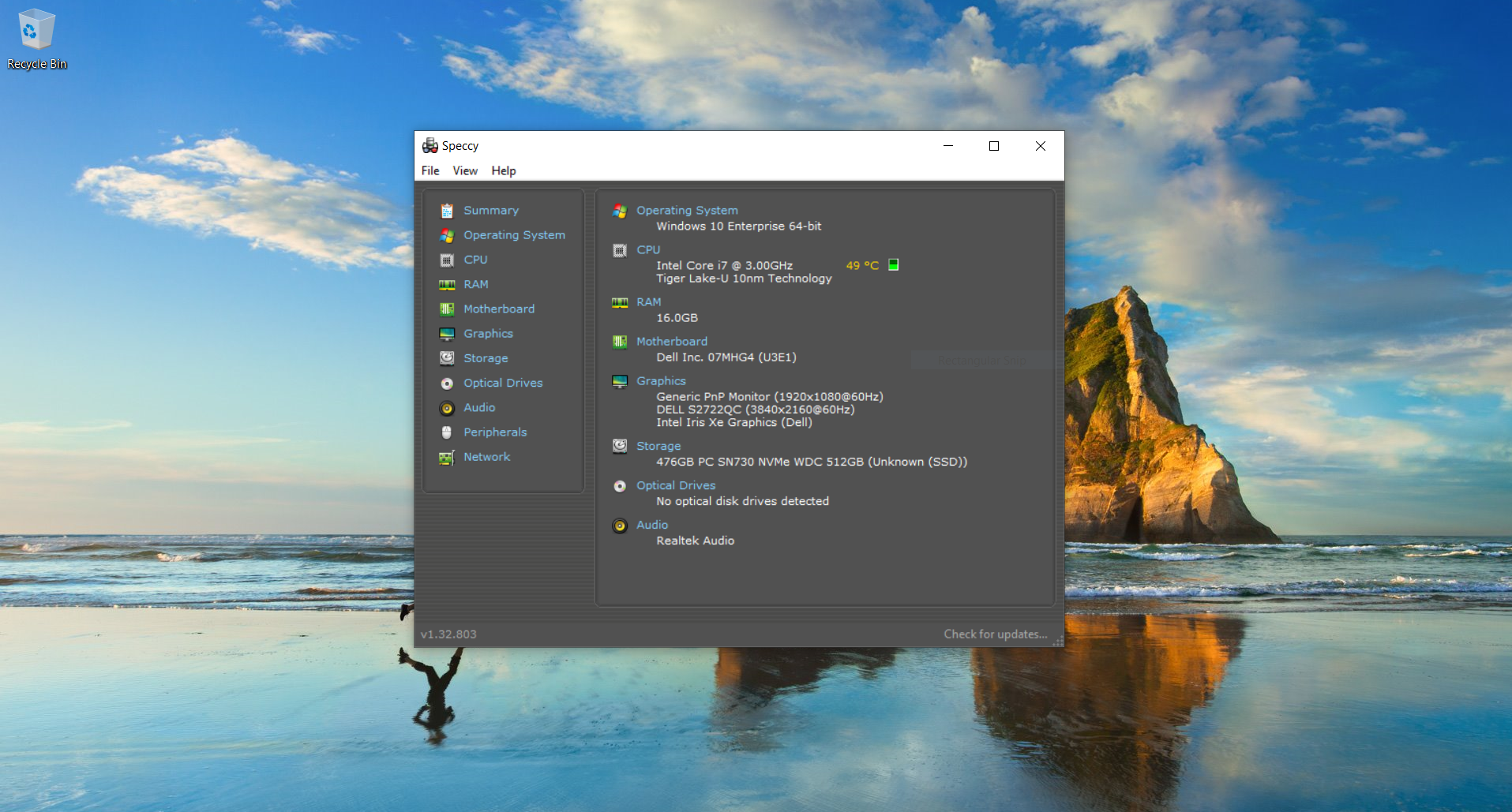 Captura de pantalla de Speccy