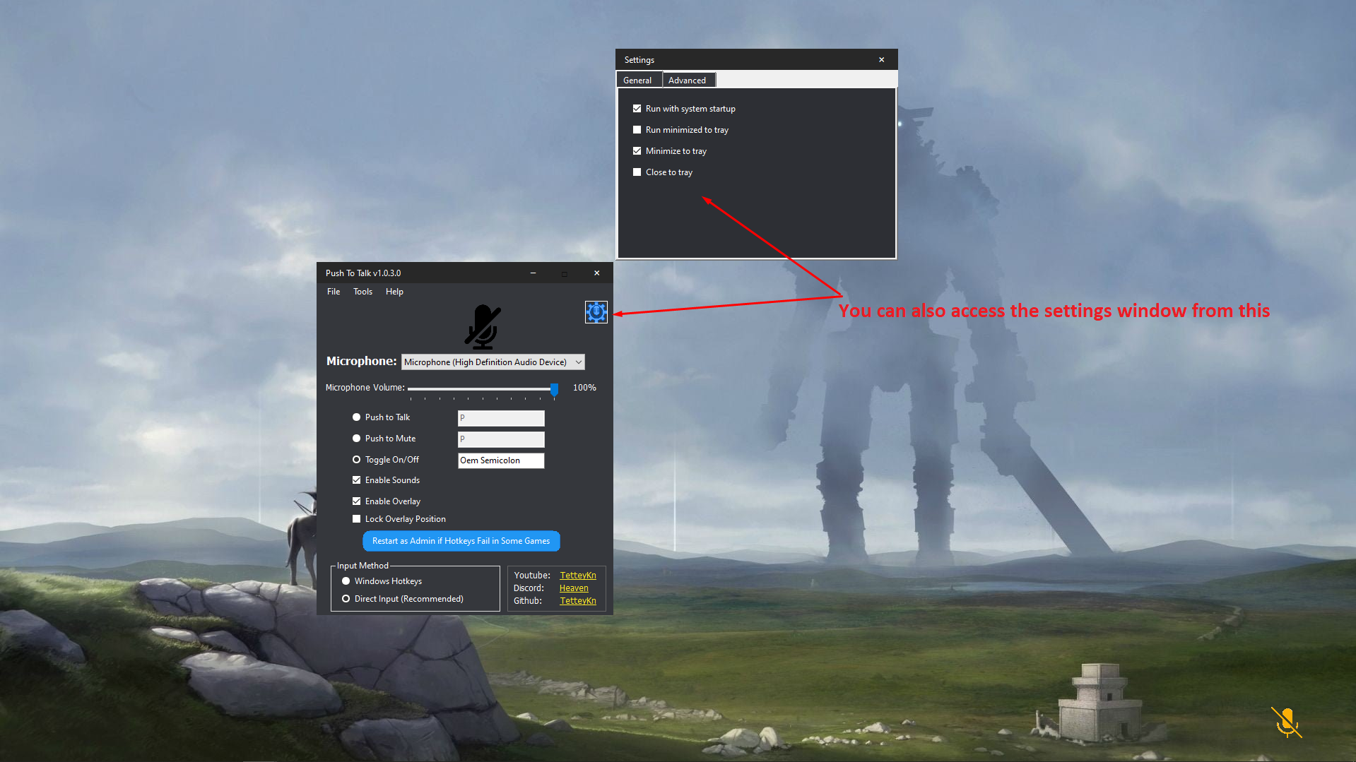 PushToTalk screenshot