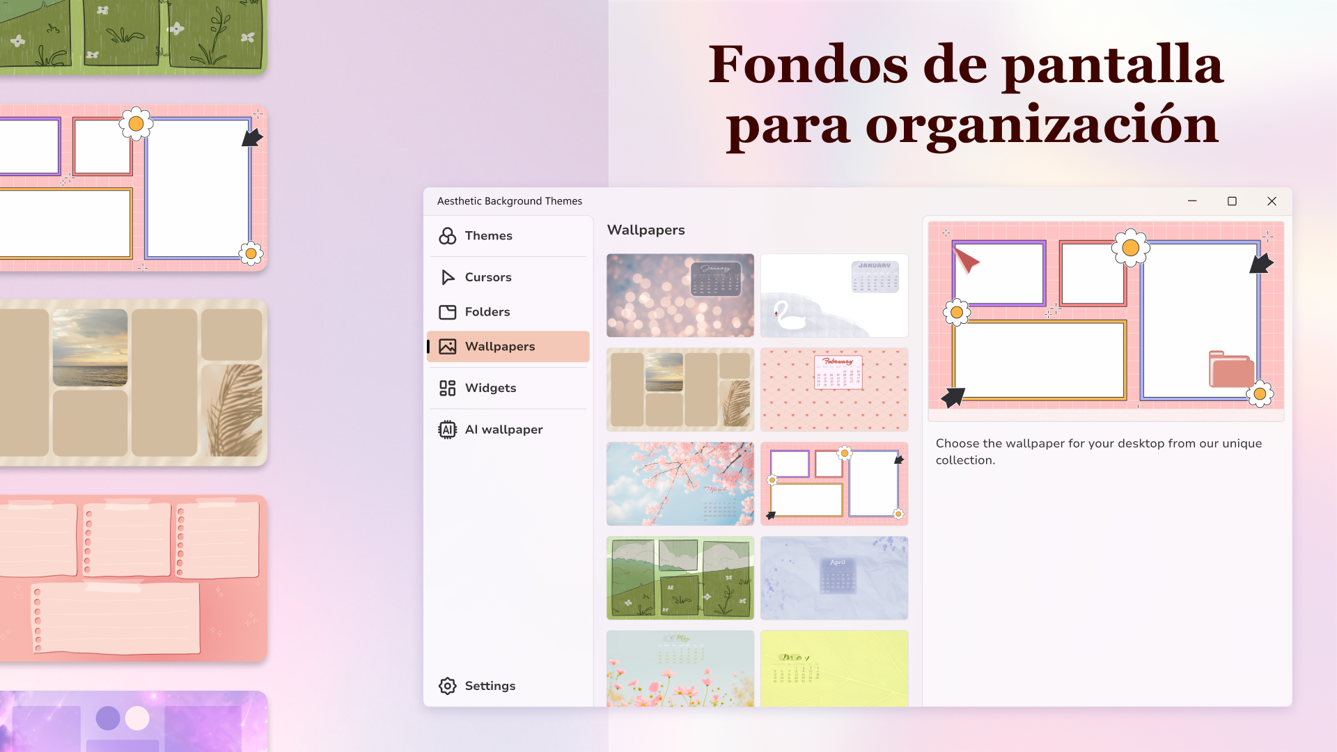 Captura de pantalla de Temas del Escritorio HD — Themes Customizer