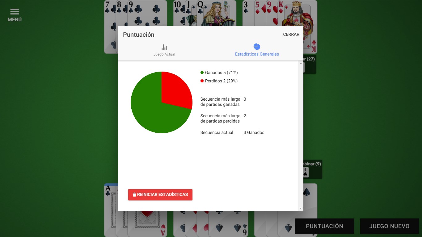 Captura de pantalla de Gin Rummy en Español