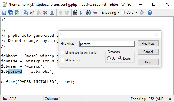 WinSCP screenshot