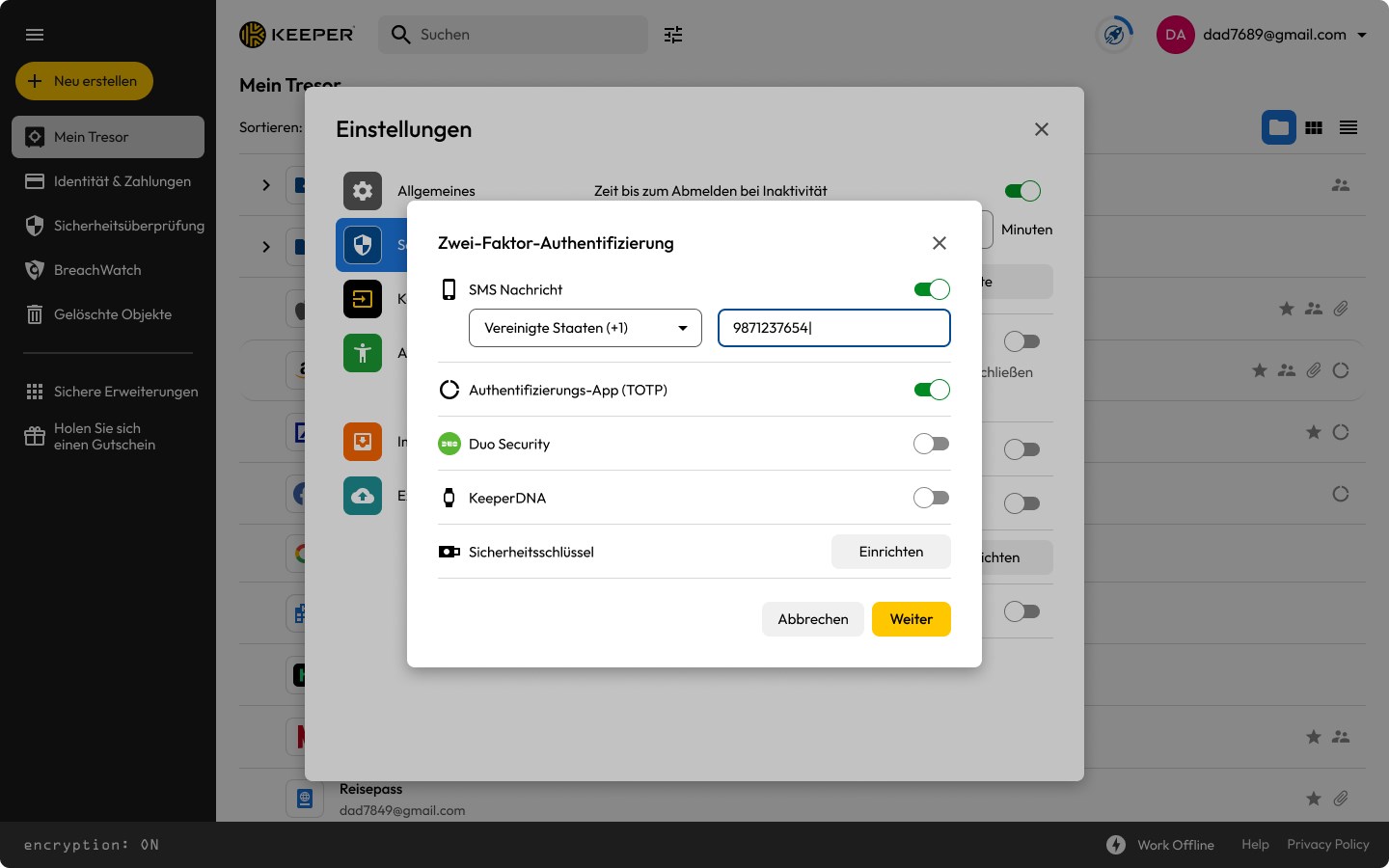 Keeper® Passwortmanager Screenshot