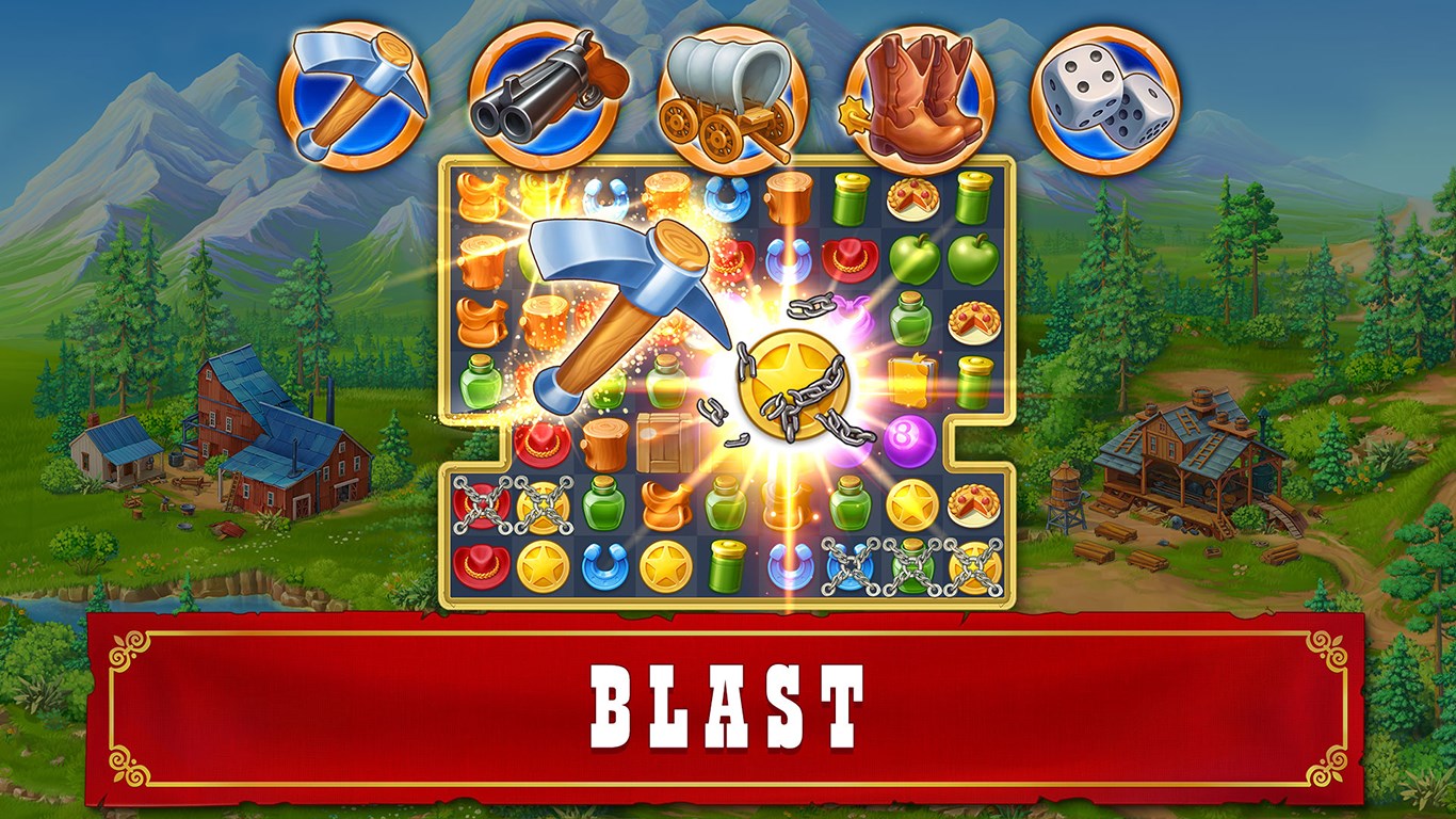 Jewels of the Wild West: Match 3 Puzzle Game screenshot