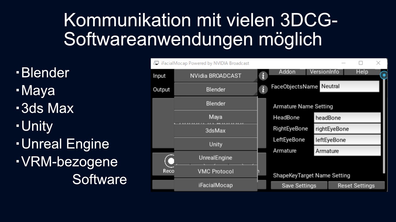 iFacialMocap Powered by NVIDIA Broadcast Screenshot