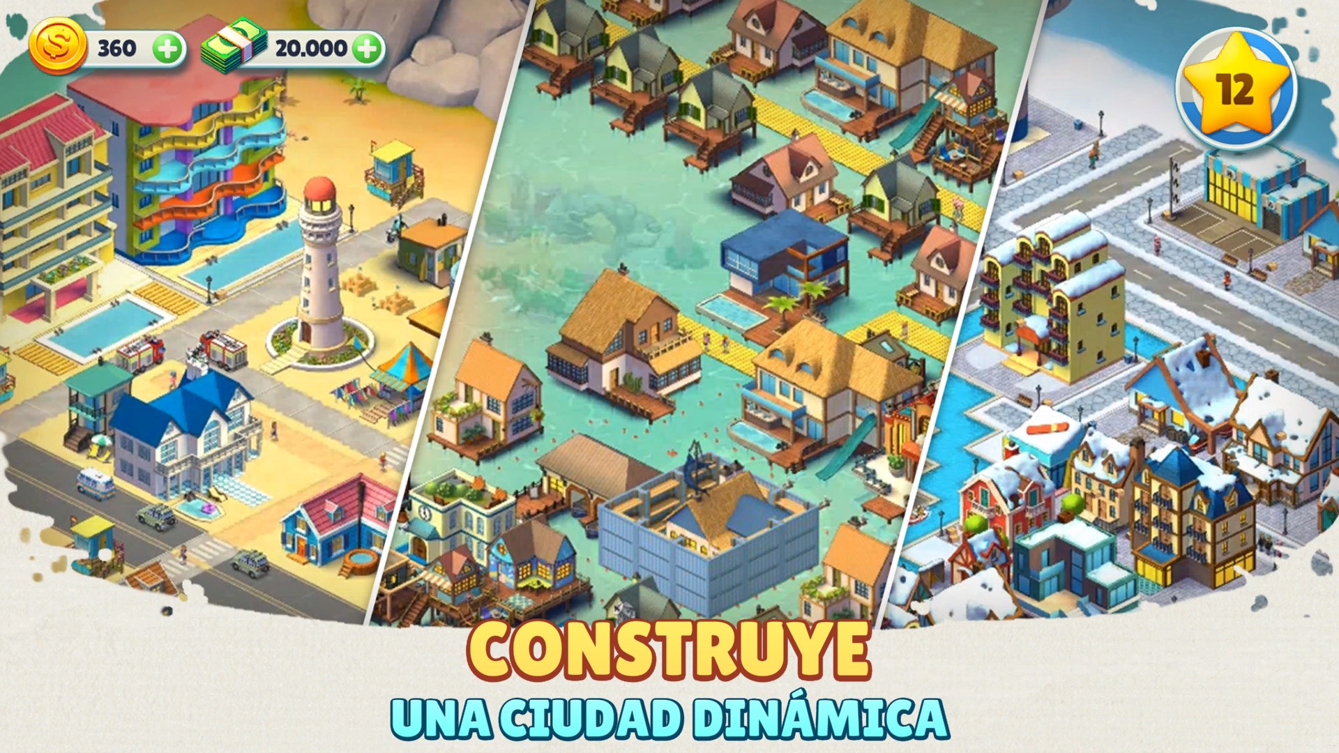 Captura de pantalla de Cosy Town: juego de construcción y exploración
