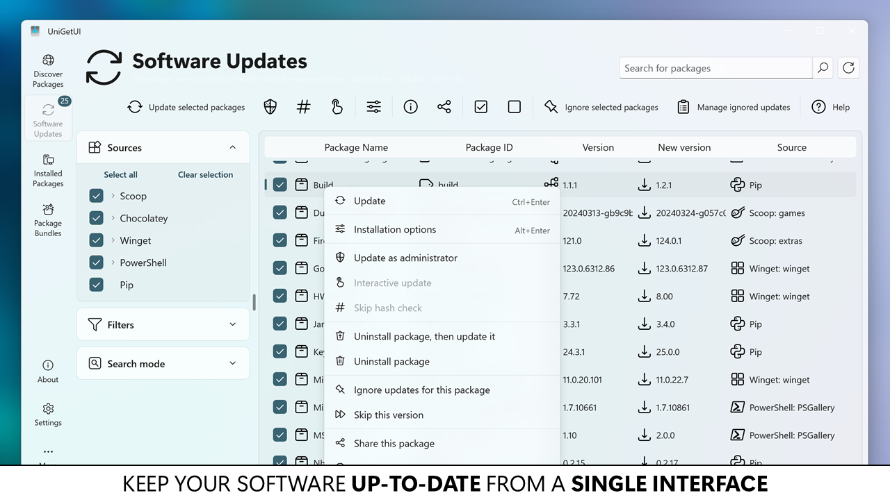 UniGetUI screenshot