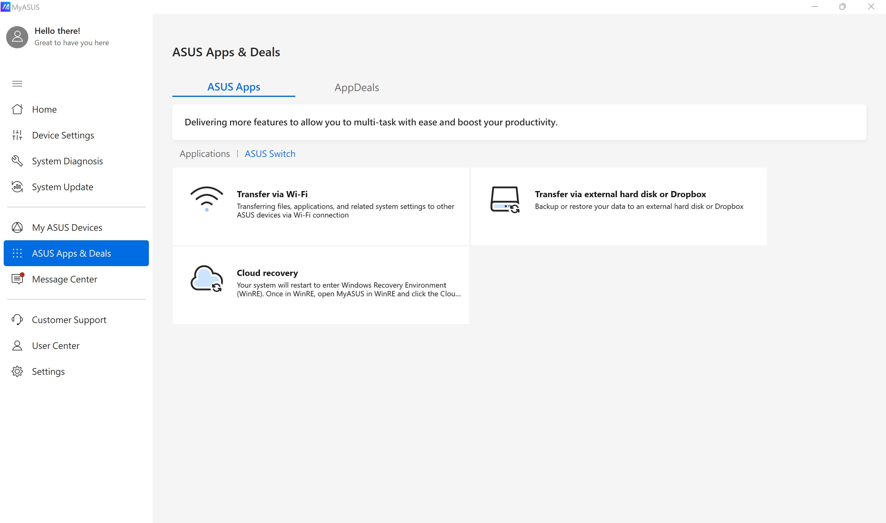 MyASUS screenshot