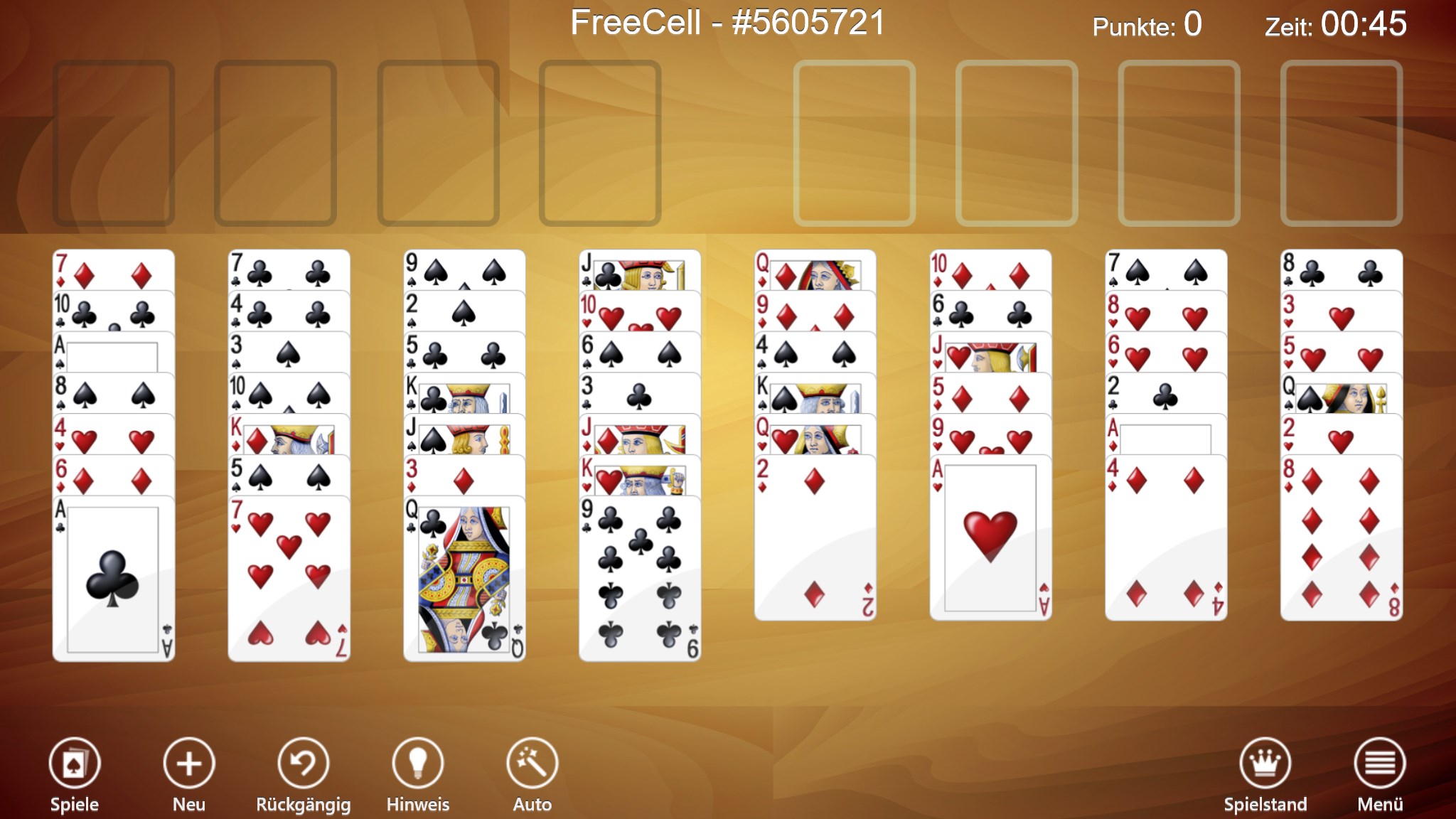 FreeCell Solitär Screenshot