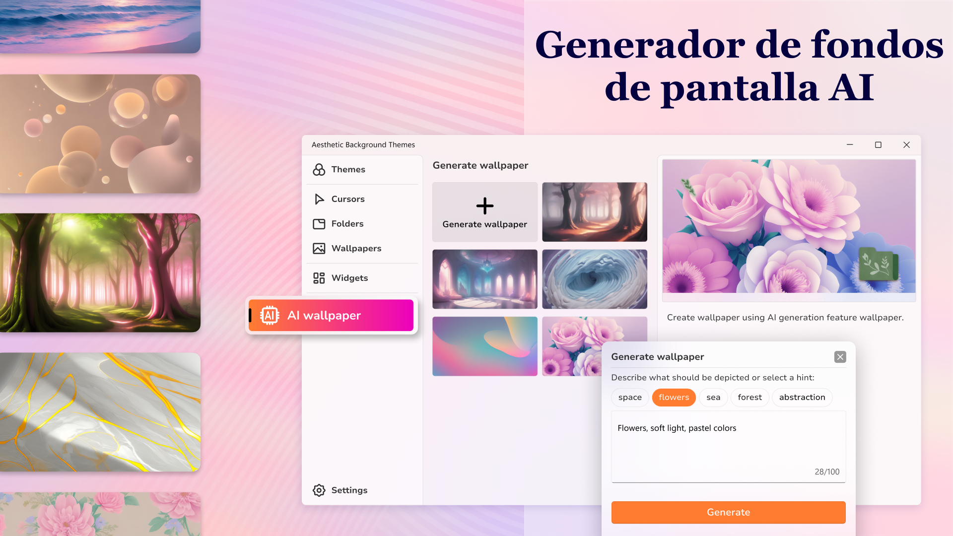 Captura de pantalla de Temas del Escritorio HD — Themes Customizer