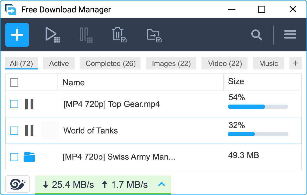 Captura de pantalla de Free Download Manager