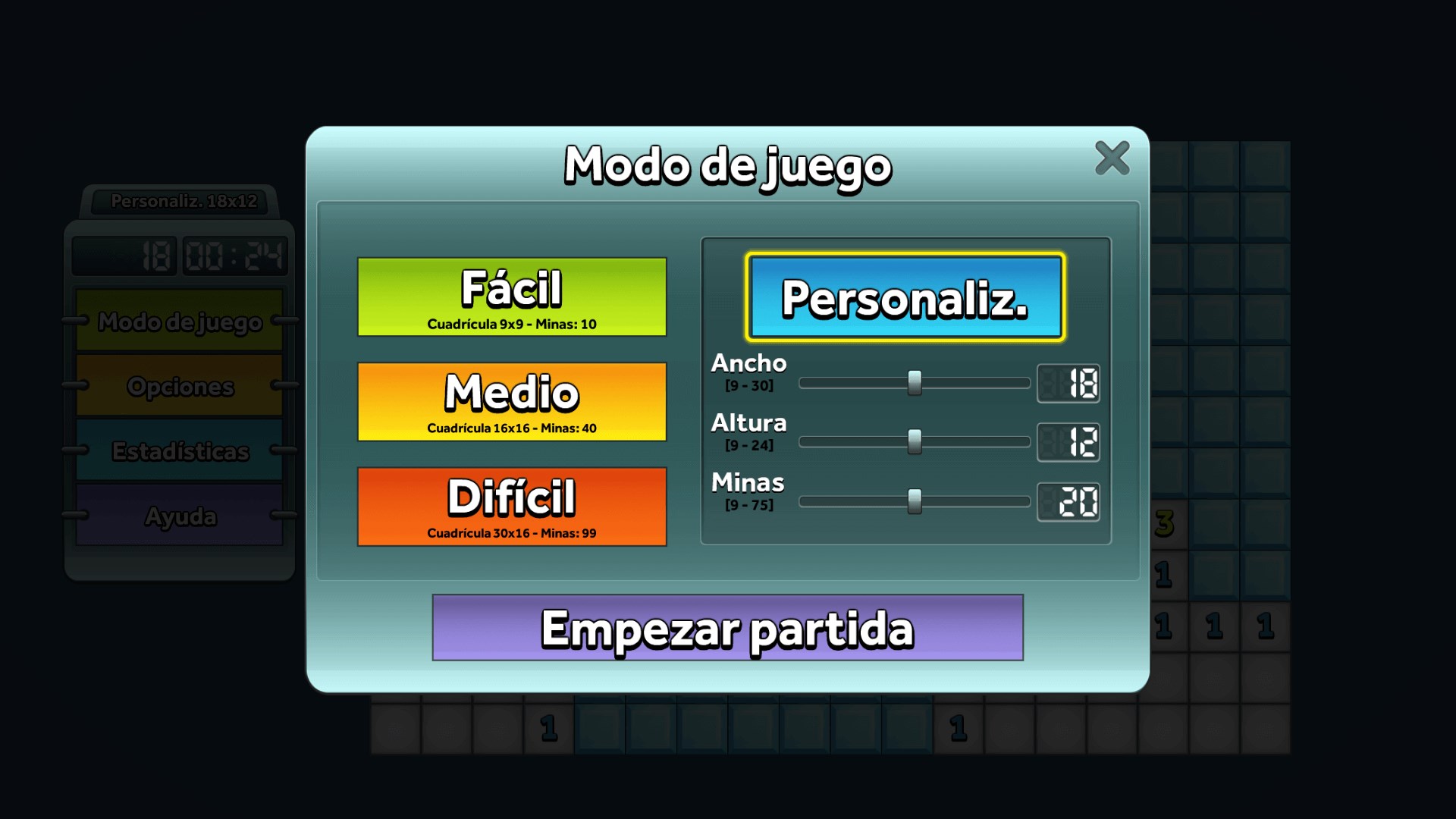 Captura de pantalla de Buscaminas simple
