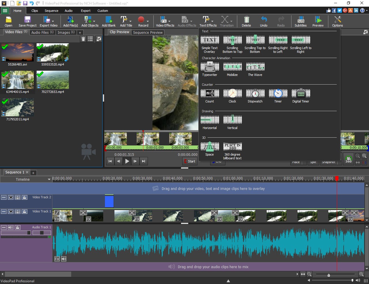 VideoPad screenshot