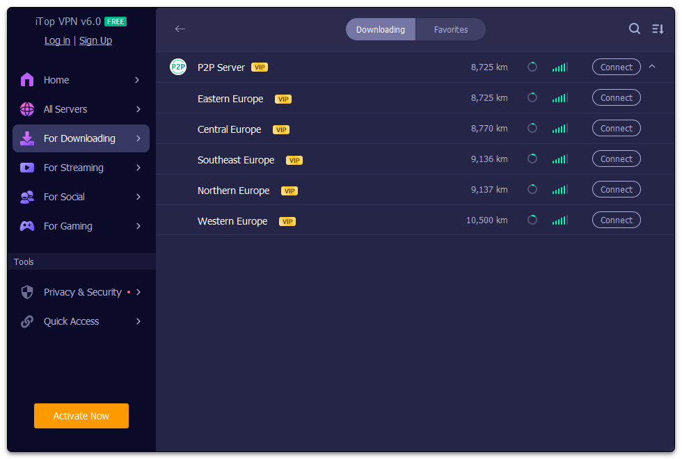 iTop VPN screenshot