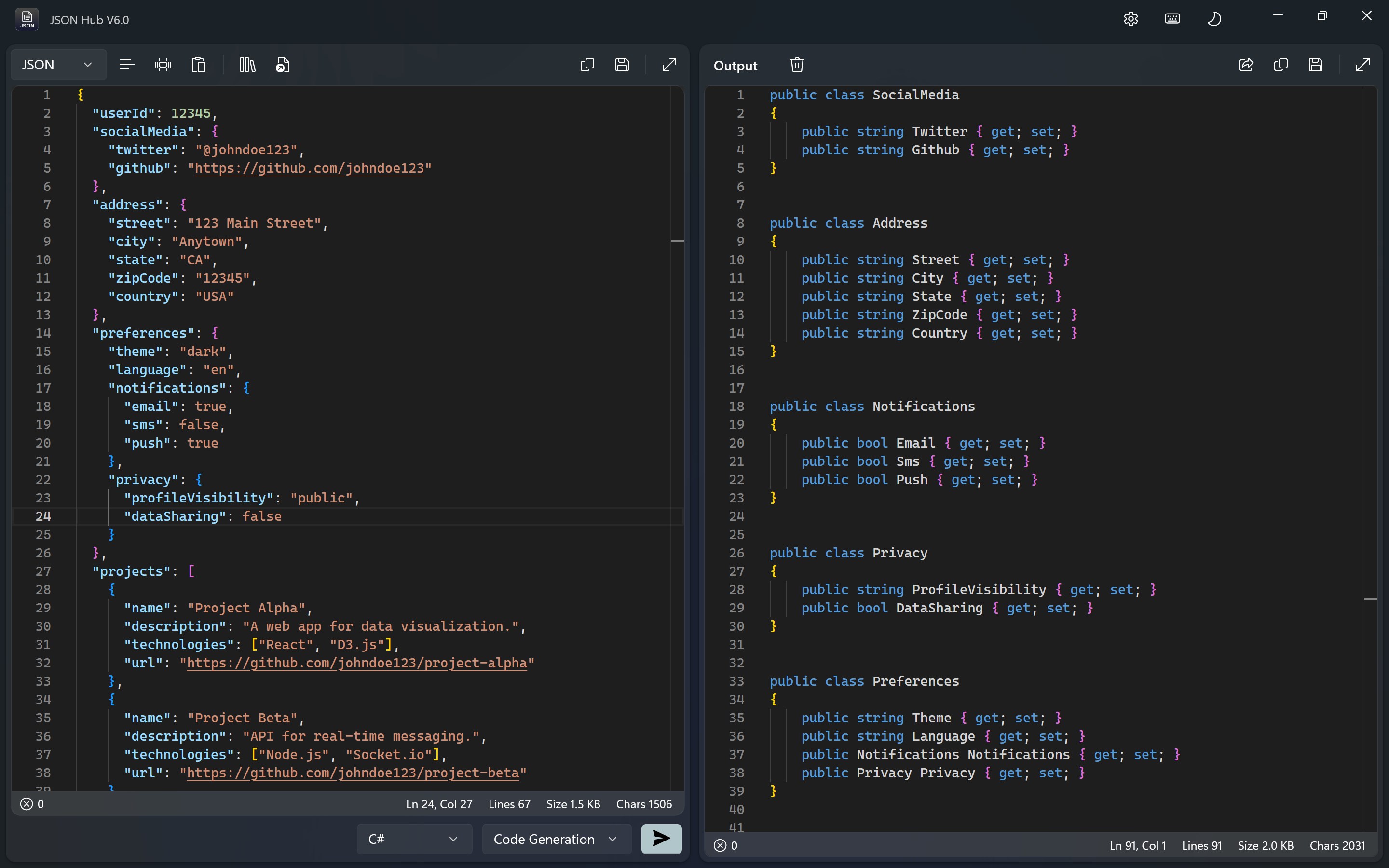 JSON Hub screenshot