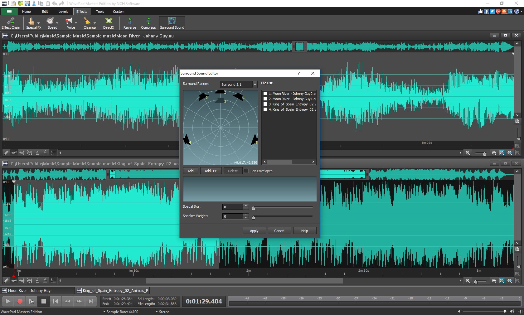 Captura de pantalla de WavePad