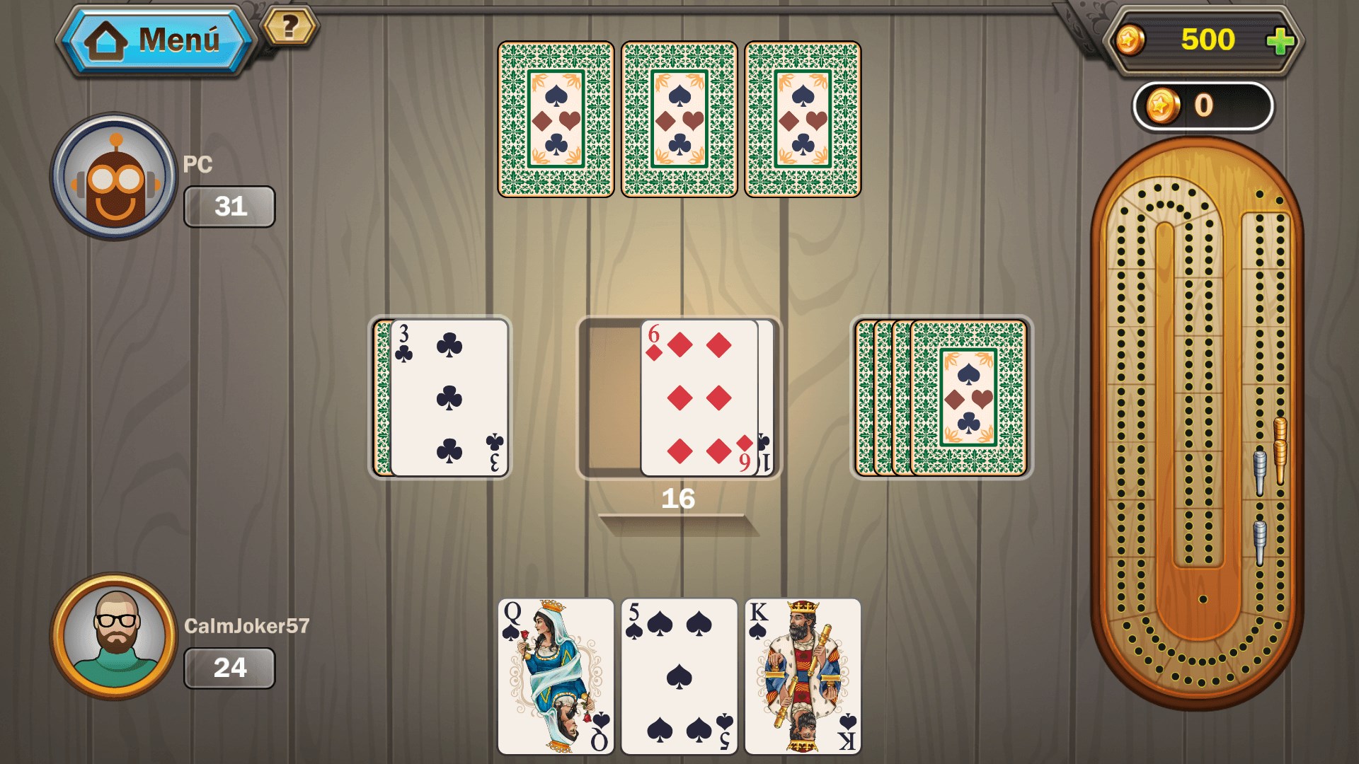 Captura de pantalla de Cribbage Deluxe