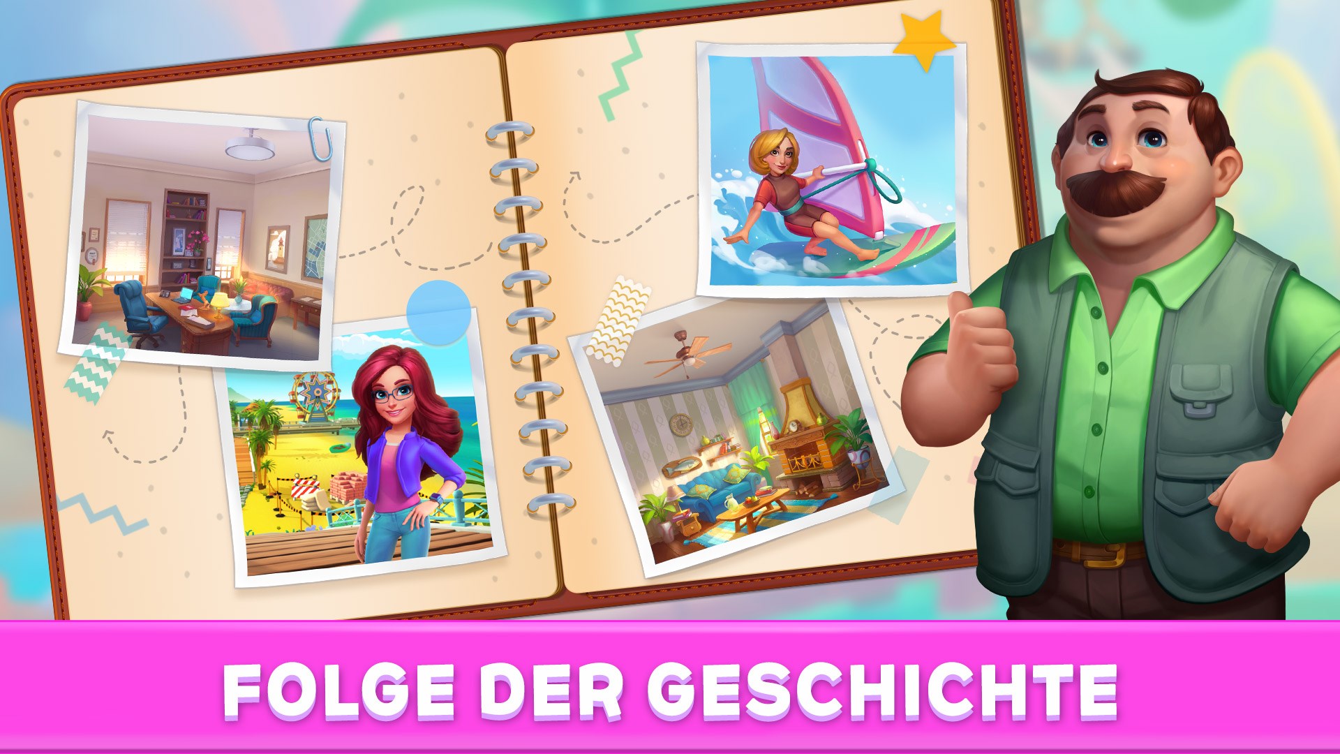 Mary's Mahjong: Städte Renovieren und Design Spiele Screenshot