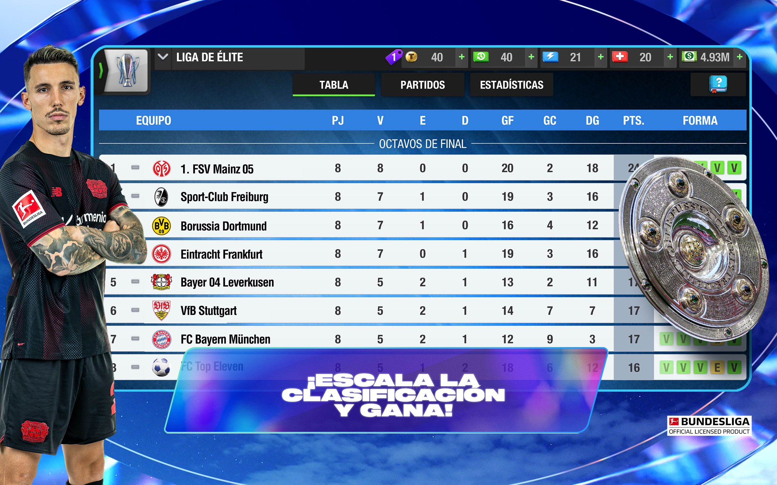 Captura de pantalla de Top Eleven: Mánager de Fútbol