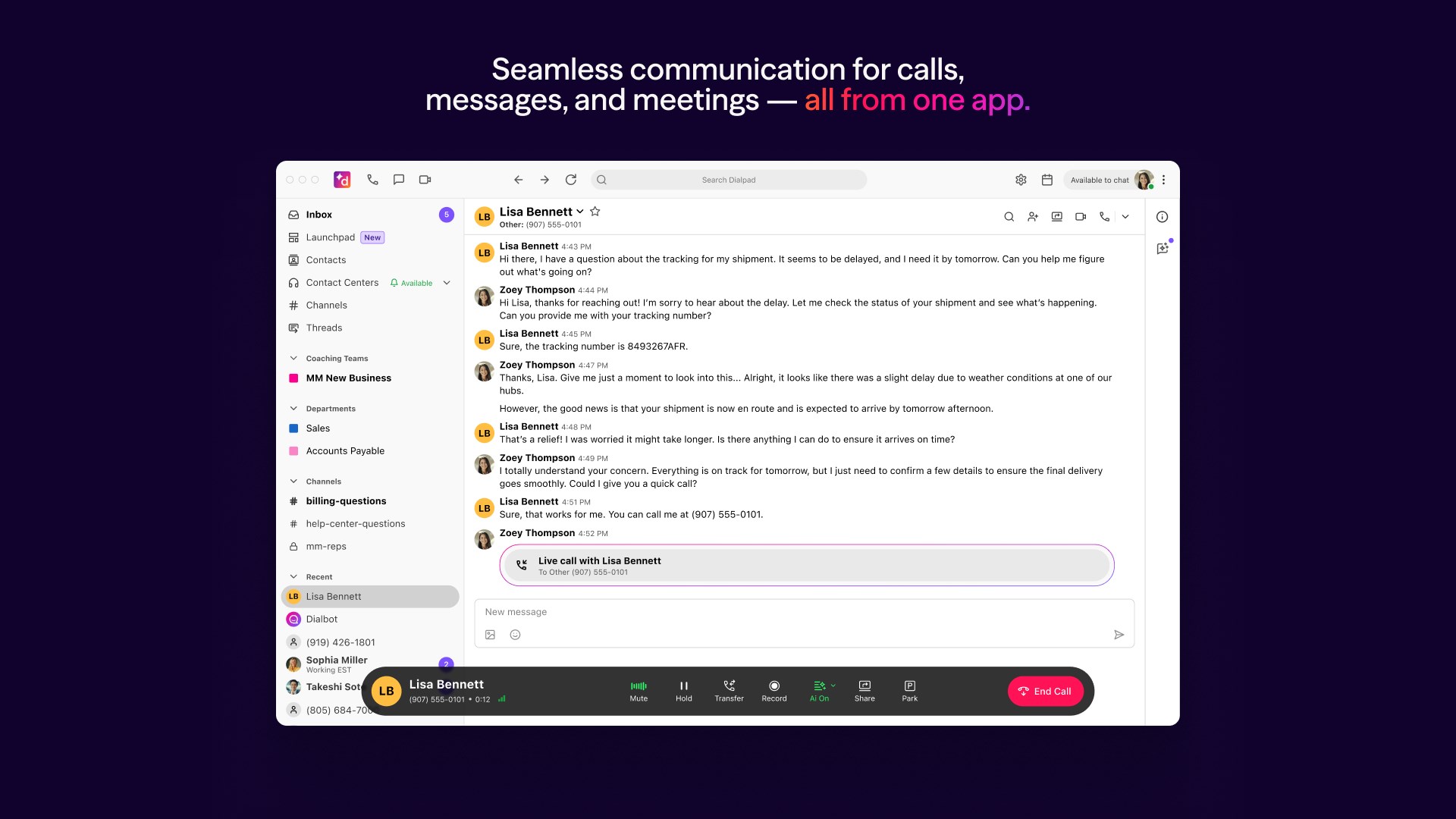 Dialpad screenshot