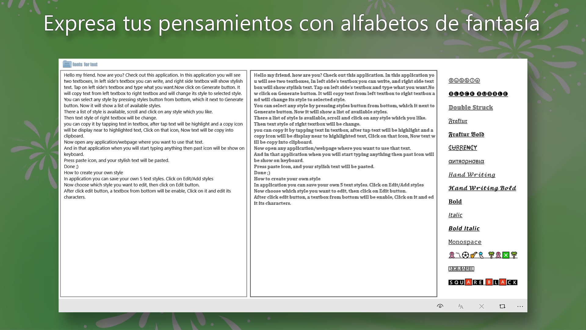 Captura de pantalla de Tipo de Letras