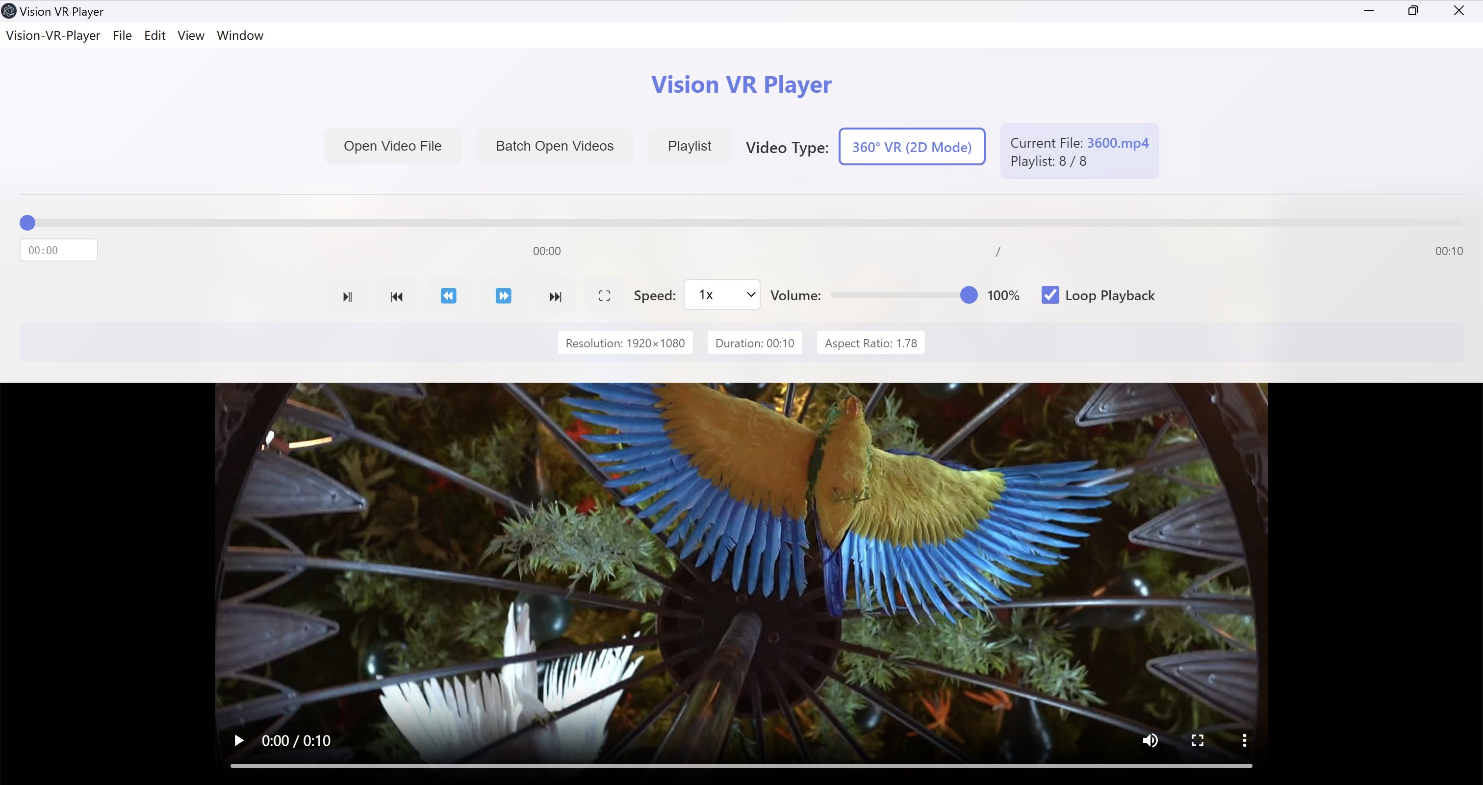 Vision VR Player Screenshot