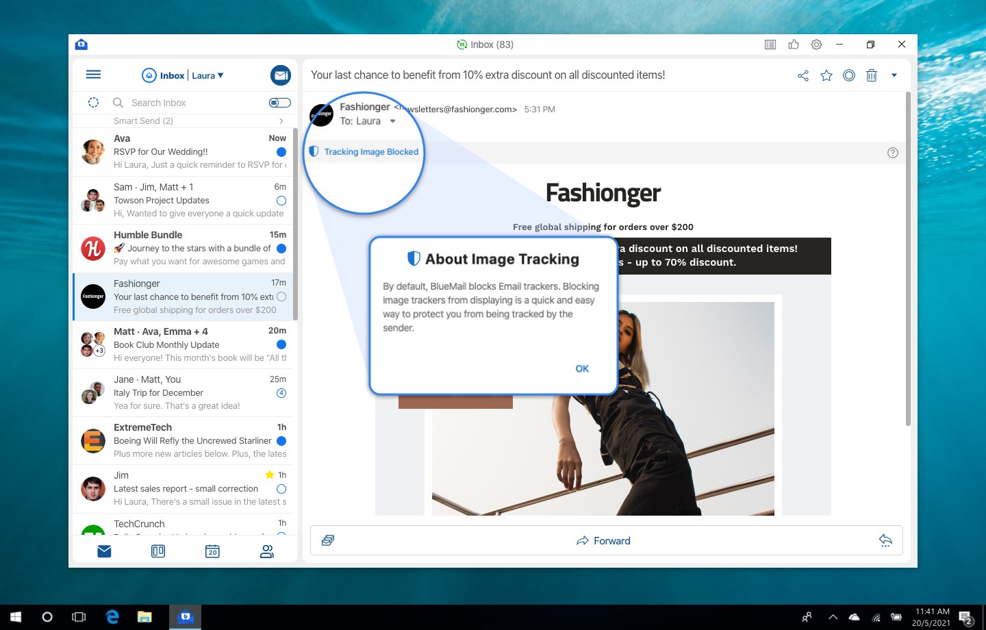 Captura de pantalla de Blue Mail - Email & Calendar