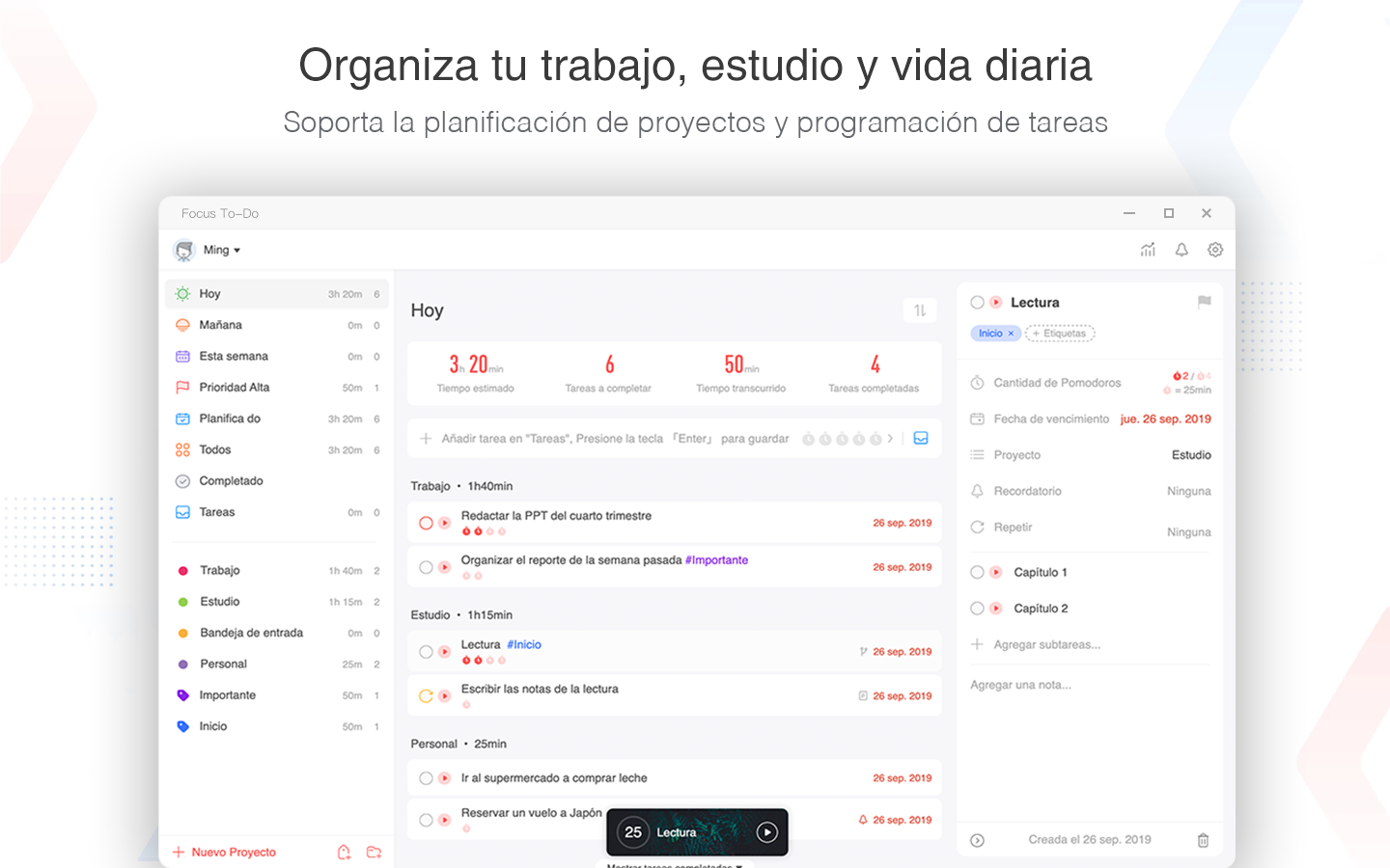 Captura de pantalla de Focus To-Do