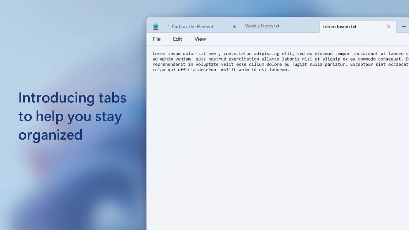 Captura de pantalla de Windows Notepad
