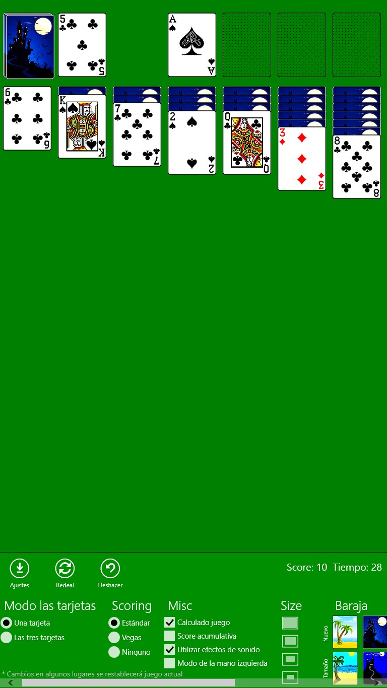 Captura de pantalla de Clásico Solitario