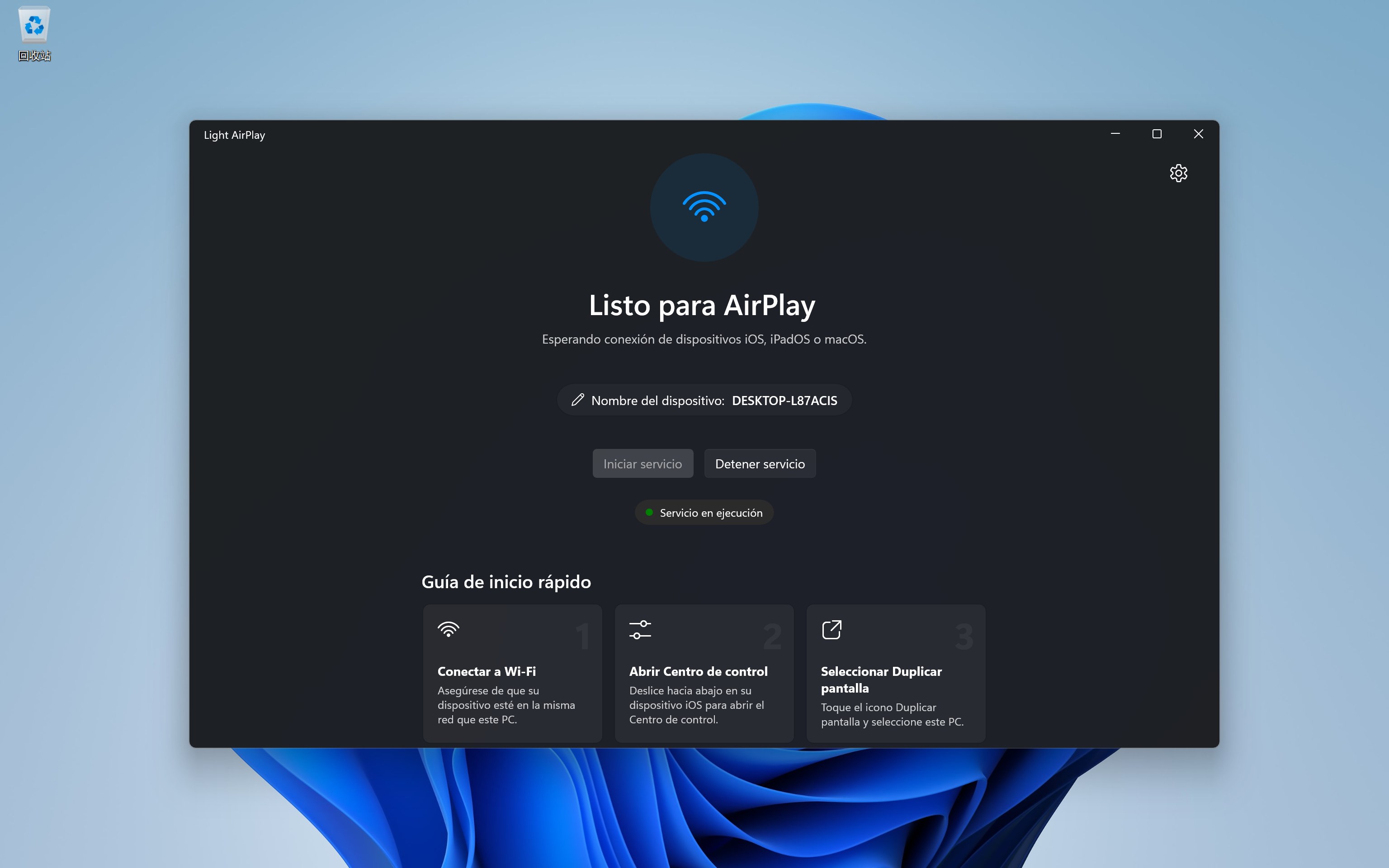 Captura de pantalla de Light AirPlay - Receptor de Duplicación de Pantalla