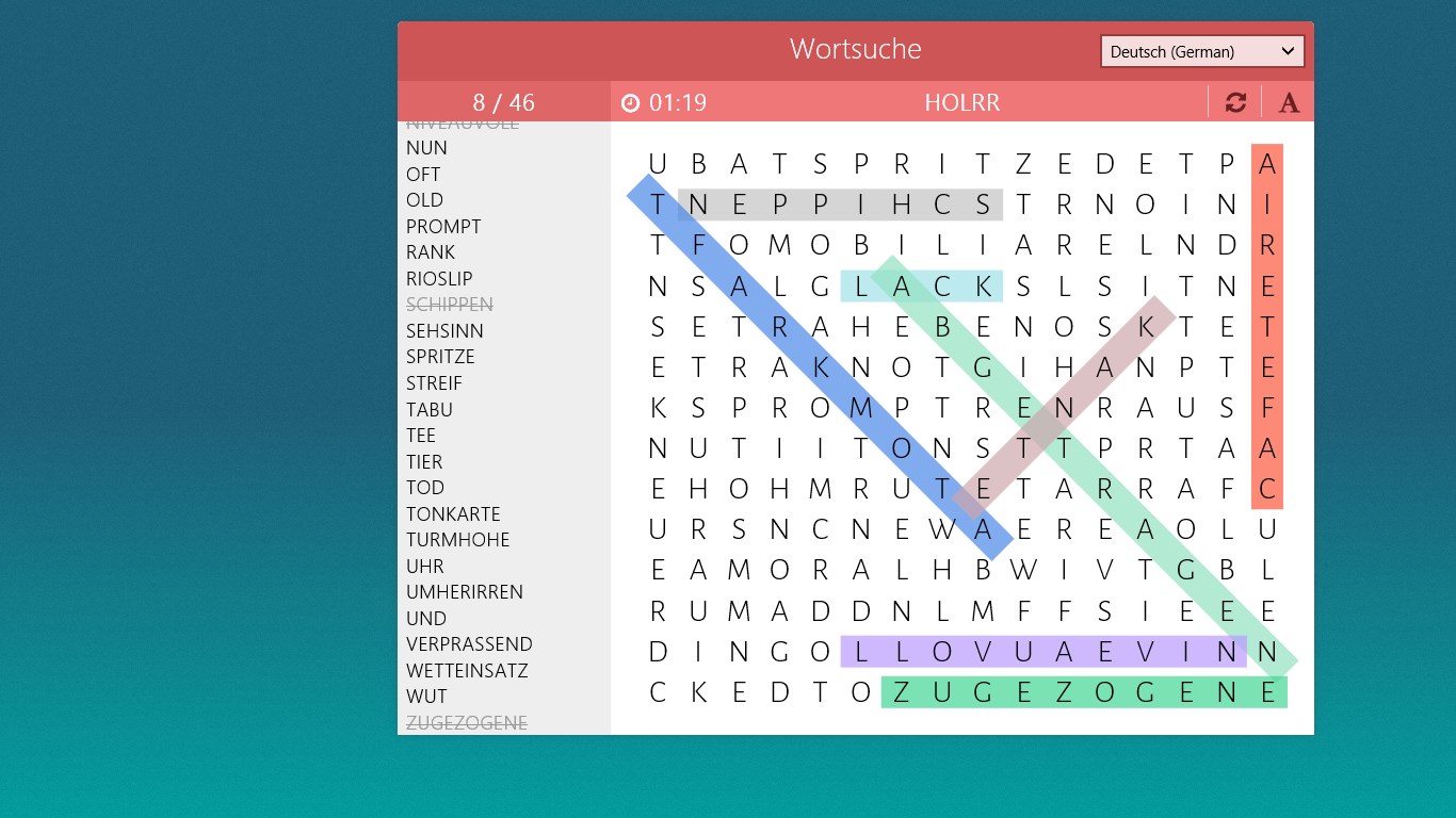 Wortsuche Rätsel Screenshot