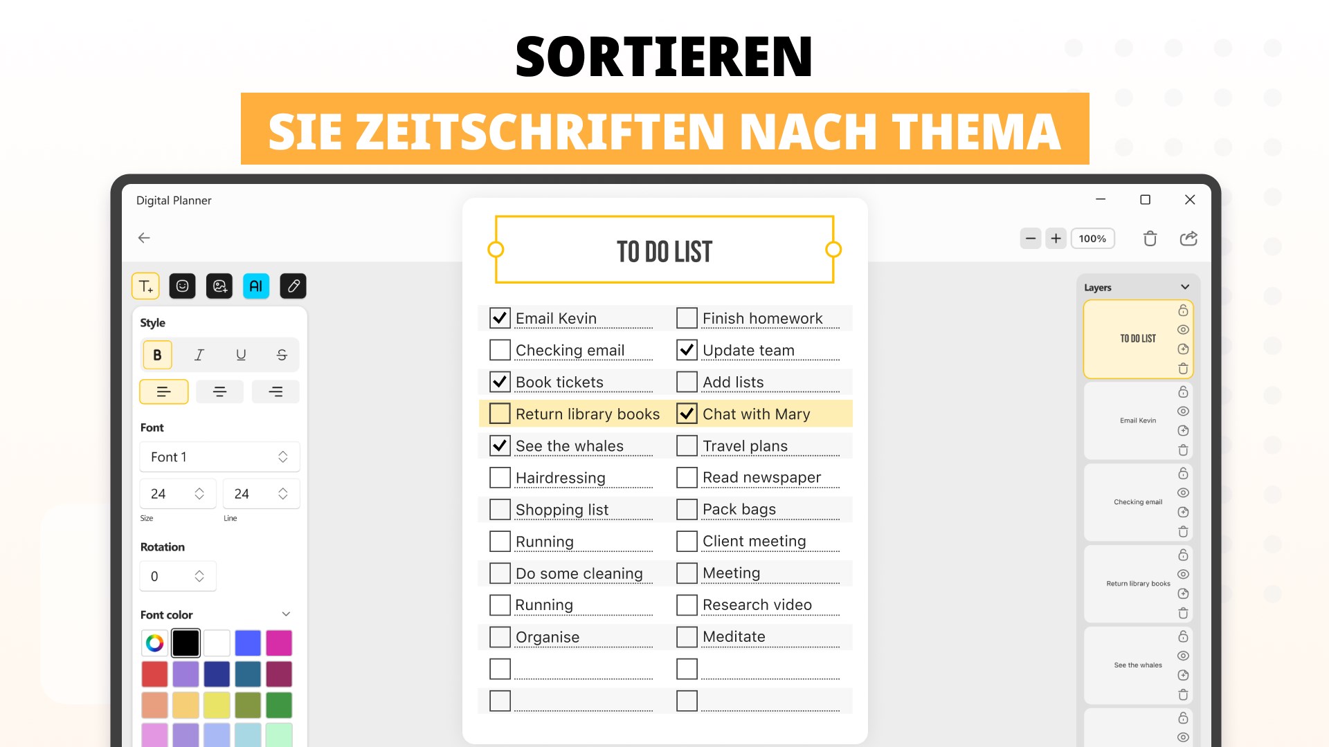 Zeitplanung - Wochenplaner & Anpassbare Aufgabenliste Screenshot