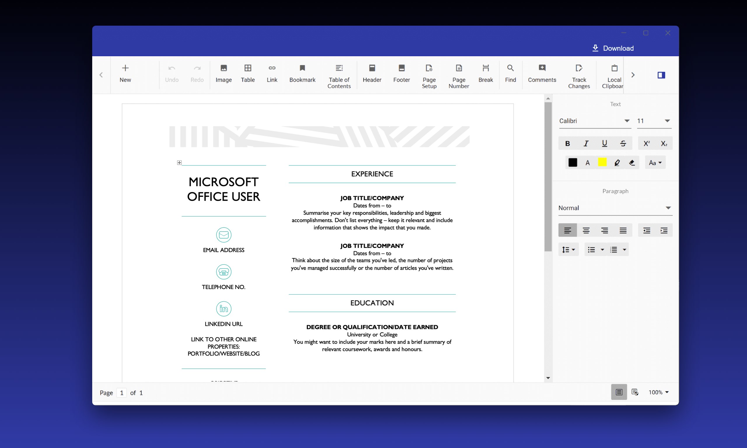 Captura de pantalla de Docs App