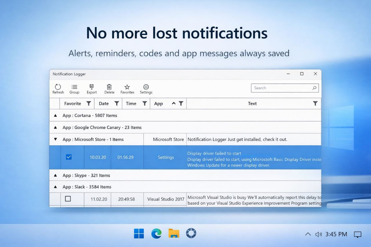 Captura de pantalla de Notification Logger