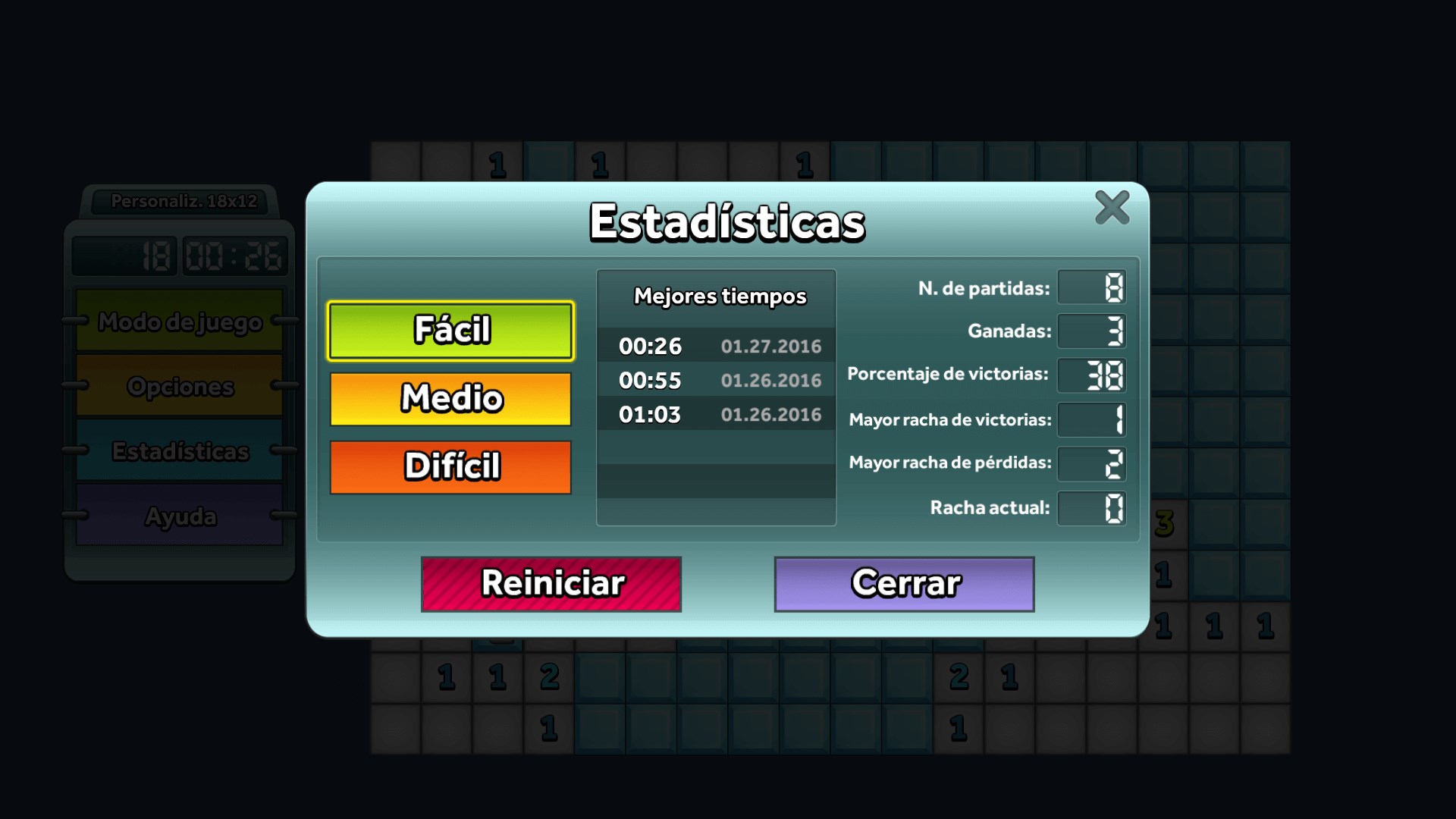 Captura de pantalla de Buscaminas simple